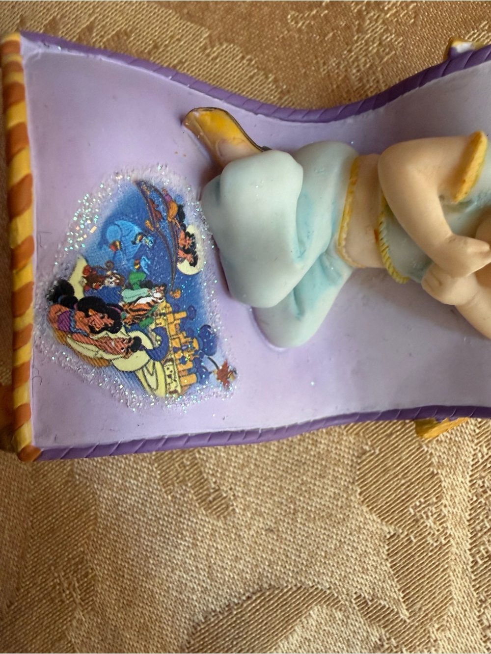 Disney Jasmine Purple and Gold Decorative Figurine Bell and Baby Jasmine figure - Picture 5 of 7